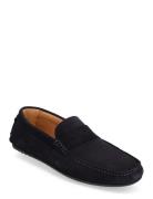 Slhsergio Suede Penny Driving Shoe Loaferit Matalat Kengät Navy Select...