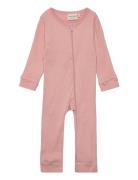 Jumpsuit Ls Rib Jumpsuit Haalari Pink Minymo