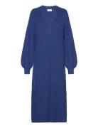 Objmalena L/S Knit Dress Maksimekko Juhlamekko Blue Object