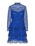 Yasalberta Ls New Lace Dress Lyhyt Mekko Blue YAS