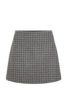Wool Check Mini Skirt Lyhyt Hame Grey Tommy Hilfiger