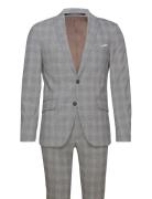 Checked Relaxed Suit Puku Grey Lindbergh