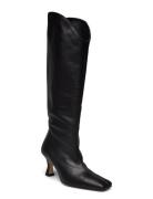 Billy Black Leather Boots Korkeavartiset Saapikkaat Black ALOHAS