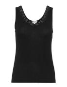 Bamboo - Tank Top With Lace Toppi Black Lady Avenue