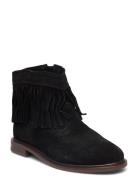 Fringed Leather Boots Bootsit Nauhalliset Saapikkaat Black Mango