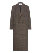 Tailored Check Coat Outerwear Coats Winter Coats Brown Filippa K