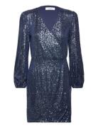 Sequin Dress Lyhyt Mekko Blue Rosemunde