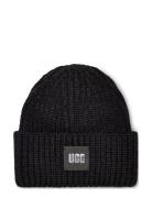 W Chunky Rib Beanie Accessories Headwear Beanies Black UGG