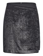 Cannes Asymetrical Velvet Skirt Lyhyt Hame Black Tamaris Apparel