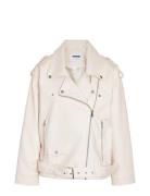 Nmpaulina Over Biker Jacket Noos Nahkatakki Cream NOISY MAY