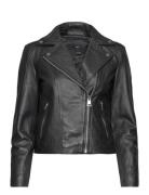 Leather Biker Jacket Nahkatakki Black Mango