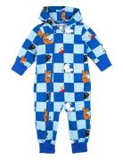 Squares Overall Jumpsuit Haalari Blue Martinex