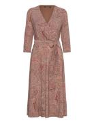 Paisley Surplice Stretch Jersey Dress Polvipituinen Mekko Pink Lauren ...