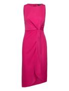 Str Matte Jersey-Dress Polvipituinen Mekko Pink Lauren Ralph Lauren