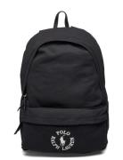 Logo-Embroidered Canvas Backpack Reppu Laukku Black Polo Ralph Lauren