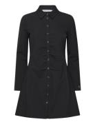 Long Sleeve Fitted Shirt Dress Polvipituinen Mekko Black Calvin Klein ...