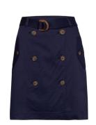 Microsanded Refined-Skirt Lyhyt Hame Blue Lauren Ralph Lauren