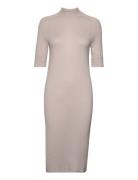 Extra Fine Wool 1/2 Sleeve Dress Polvipituinen Mekko Beige Calvin Klei...