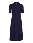 Cotton-Blend Polo Dress Polvipituinen Mekko Navy Lauren Ralph Lauren