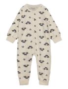 Nightsuit W. Aop Pyjama Sie Jumpsuit Haalari Cream CeLaVi