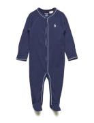 Cotton Footed Coverall Pitkähihainen Body Blue Ralph Lauren Baby