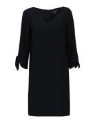 Crêpe Dress With Laser-Cut Details Polvipituinen Mekko Black Esprit Co...