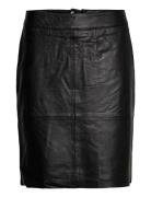 Cuberta Leather Skirt Polvipituinen Hame Black Culture