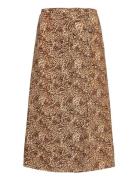Milana Wrap Skirt Polvipituinen Hame Brown Faithfull The Brand
