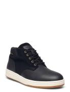 Waterproof Leather-Suede Sneaker Boot Korkeavartiset Tennarit Black Po...