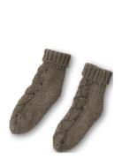 Ardette Knitted Pointelle Socks 19-21 Sukat Brown That's Mine