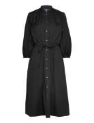 Cotton Broadcloth Dress Polvipituinen Mekko Black Polo Ralph Lauren
