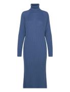 Yasmavi Knit Midi Rollneck Dress S. Noos Polvipituinen Mekko Blue YAS