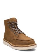 Slhteo New Suede Moc-Toe Boot B Nyörisaappaat Brown Selected Homme