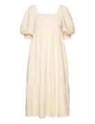 Cheri Solid Dress Polvipituinen Mekko Cream A-View