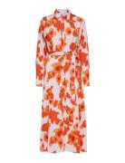 Slfnicolette Ls Ankle Shirt Dress B Polvipituinen Mekko Orange Selecte...