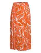 Slfsirine Mw Ankle Skirt B Polvipituinen Hame Orange Selected Femme