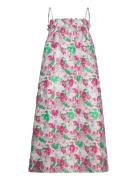 3D Jacquard Strap Dress Polvipituinen Mekko Multi/patterned Ganni