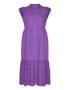 Yasviola Ss Long Shirt Dress S. Polvipituinen Mekko Purple YAS