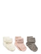 Wool Rib Baby Socks - 3-Pack Sukat Brown Mp Denmark