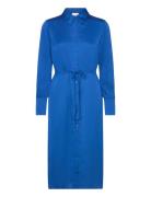 Viellette L/S Shirt Dress/Su - Noos Polvipituinen Mekko Blue Vila