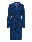 Vifini L/S Midi Shirt Dress/Su Polvipituinen Mekko Blue Vila