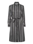Rel Striped A-Line Shirt Dress Polvipituinen Mekko Black GANT