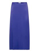 Skirt Midi Satin Polvipituinen Hame Blue Tom Tailor