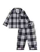 Two-Pieces Check Long Pyjamas Pyjamasetti Pyjama Navy Mango