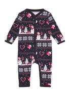 Christmas Heart Jumpsuit Navy Baby Pyjama Sie Jumpsuit Haalari Multi/p...