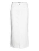 Mmmella White Denim Skirt Polvipituinen Hame White MOS MOSH