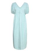 Vichy V-Neck Dress Polvipituinen Mekko Blue Bobo Choses