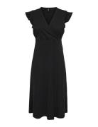 Onlmay Life S/L Wrap Midi Dress Jrs Noos Polvipituinen Mekko Black ONL...