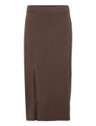 Ellemw Skirt Polvipituinen Hame Brown My Essential Wardrobe