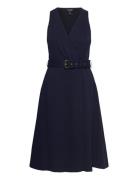 Knit Jcqrd Hrngbne-Dress Polvipituinen Mekko Navy Lauren Ralph Lauren